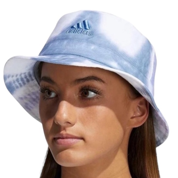 Adidas Color Wash Sky Blue Purple 100% Cotton Bucket Hat One Size - Picture 1 of 9